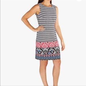 Mario Serrani Italy Geometric Print Sheath Dress‎ Size 10 NWT